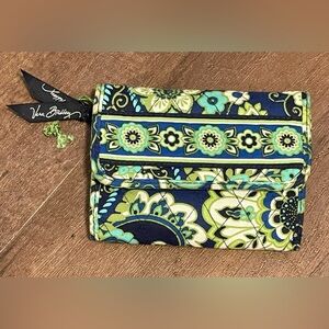 Vera Bradley tri fold Wallet card holder Rhythm & Blues Small Blue Green